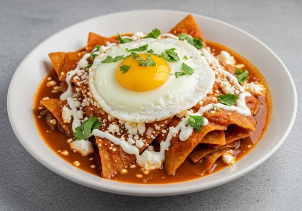 Chilaquiles Rojos con Huevo