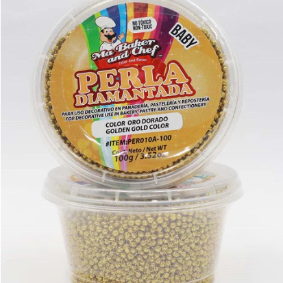 Perla Diamantada Baby Oro Dorado