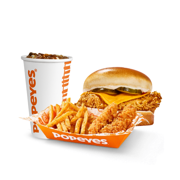 Sanduíche + Frango a sua escolha+ Fritas Cajun + Bebida a sua escolha!

The Sandwich: filé 100% peito de frango empanado extra crocante no pão brioche tostado na manteiga, com 1 fatia de queijo, maionese e picles.