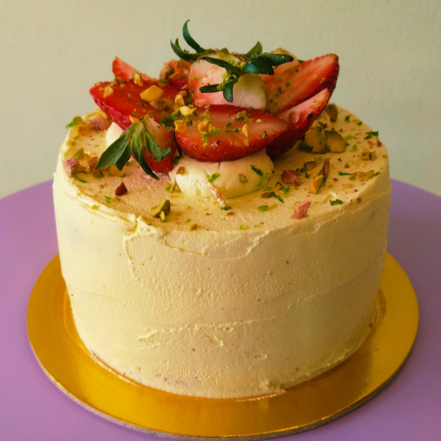 Torta Pistachos y Frutos Rojos