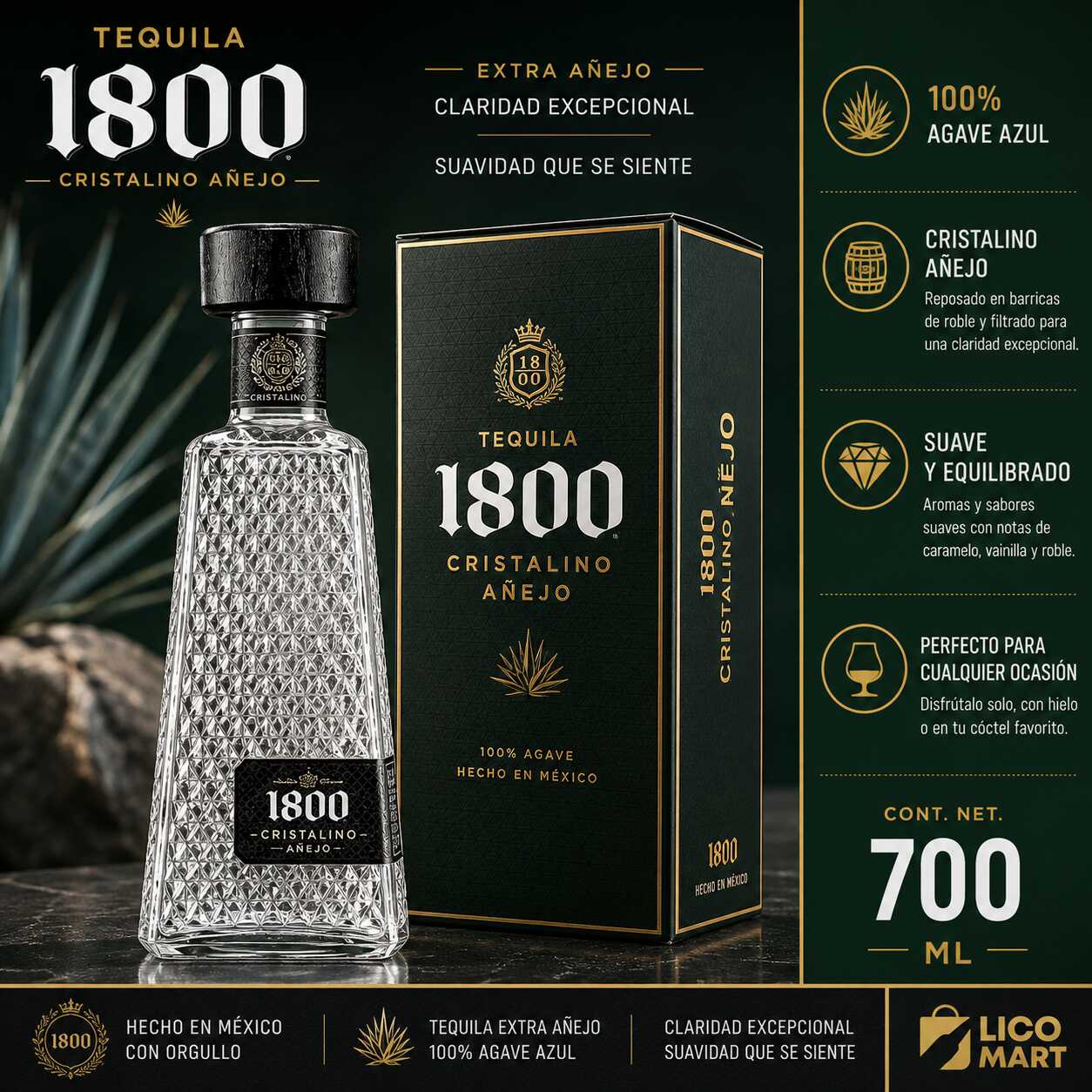 Tequila Cristalino 1800 X 700ml