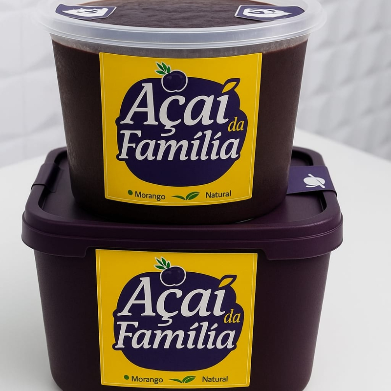 Um delicioso açaí batido! 1 litro de Açaí, 1 tipo de calda e 4 acompanhamentos  a sua escolha. Todos  acompanhamentos e caldas vão embalados individualmente.