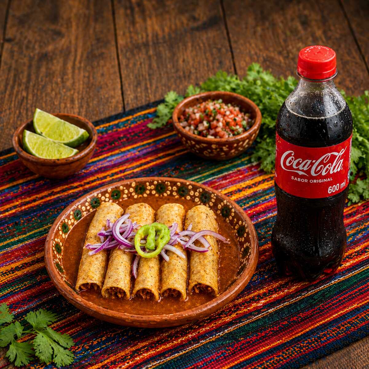 5 Tacos + Coca 600 ML