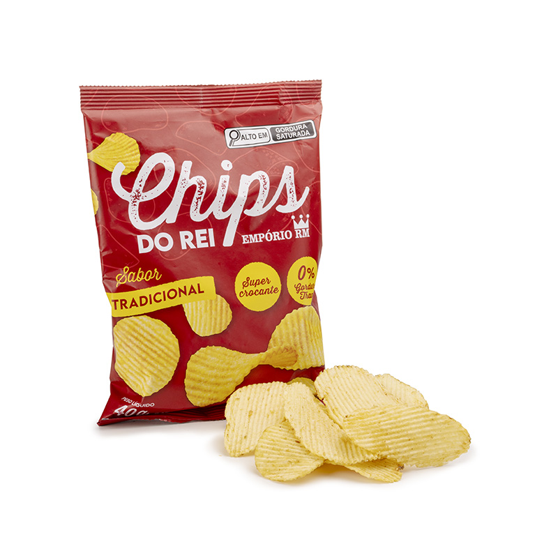 Deliciosa batata chips super crocante com sabor tradicional. 0% gordura trans.