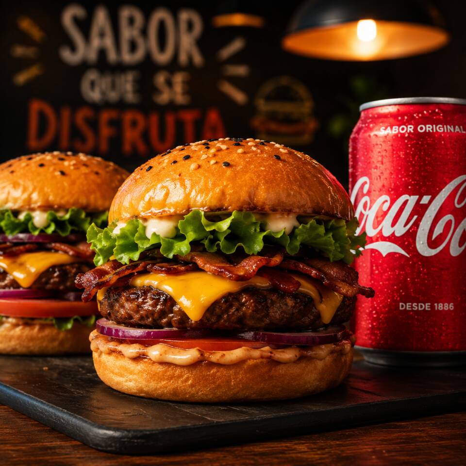 Doble burguer + coca fria