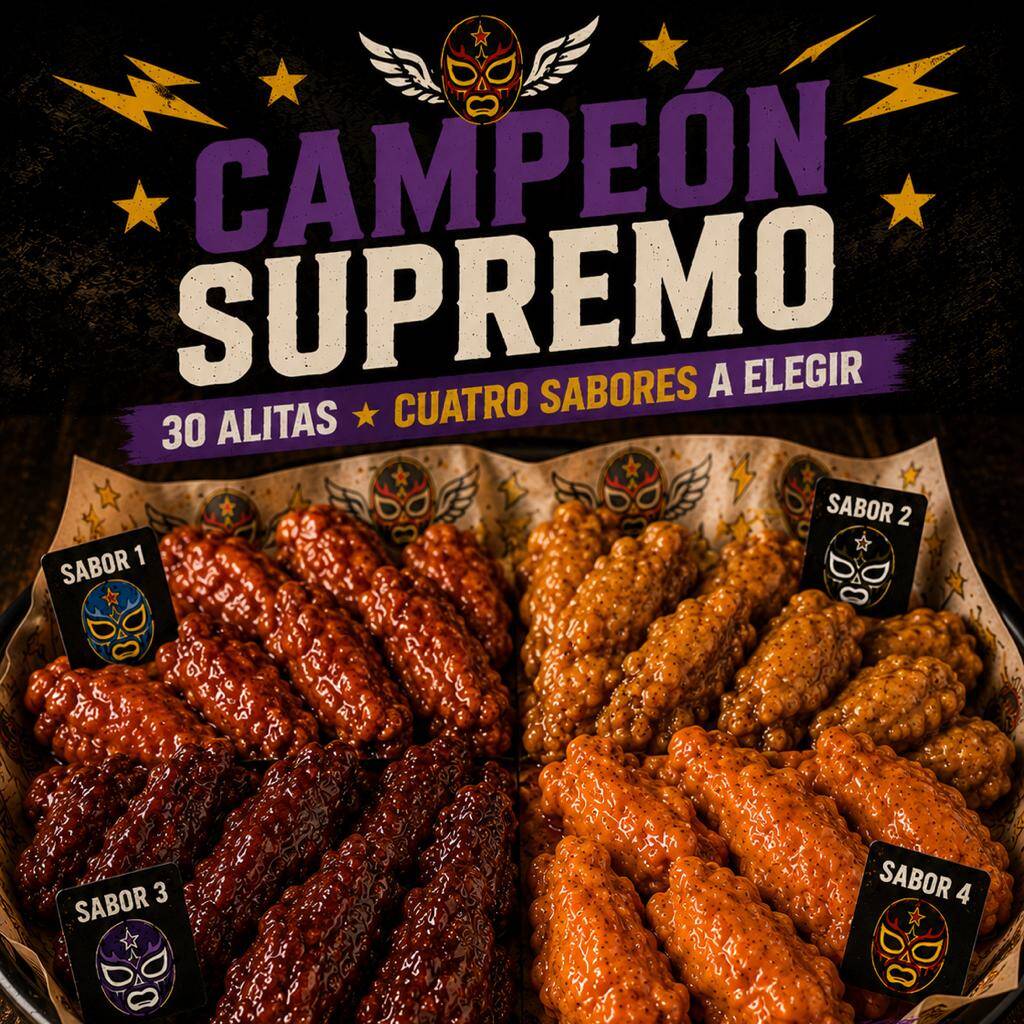 30 Alitas (4 Sabores a Elegir )