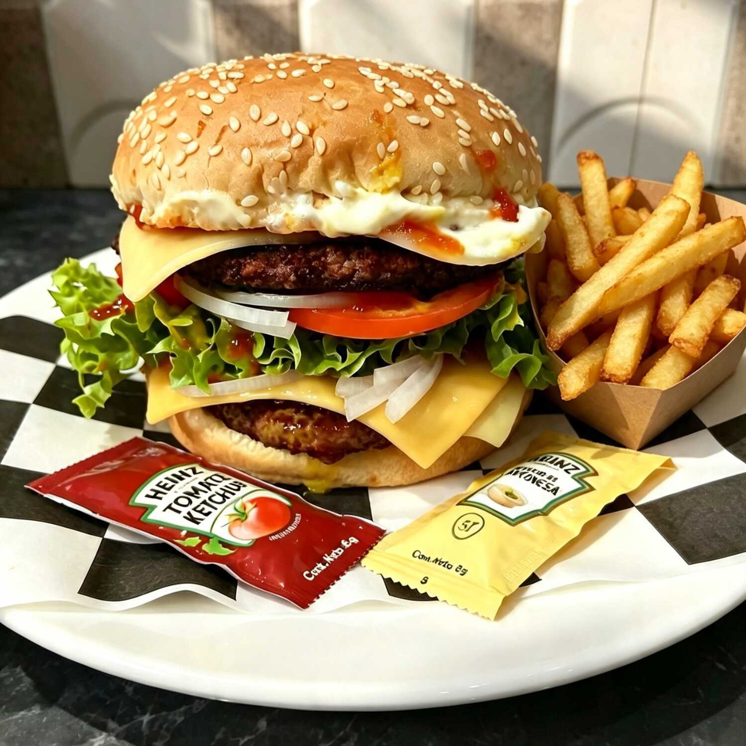 Combo Burger La Doble con Papas