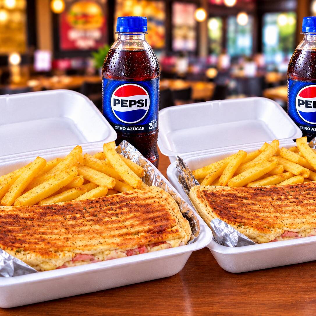 2 Sandwiches + 2 Francesas + 2 Gaseosas.