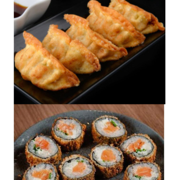 8 Hot Filadélfia + 4 Guioza Bovina