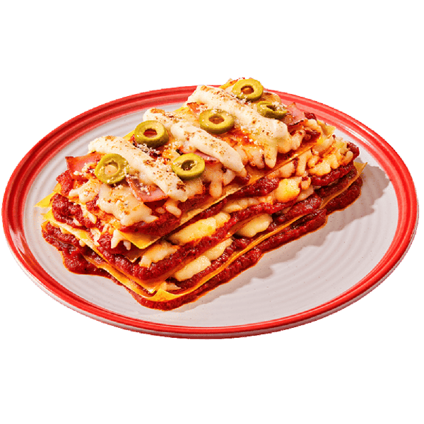 Lasanhas recheadas com sabores exclusivos Pizza Hut com peso médio de 500g/und.