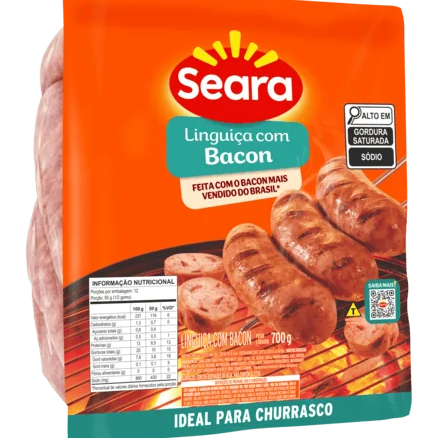 Linguiça Seara com Bacon - Congelada - 600g