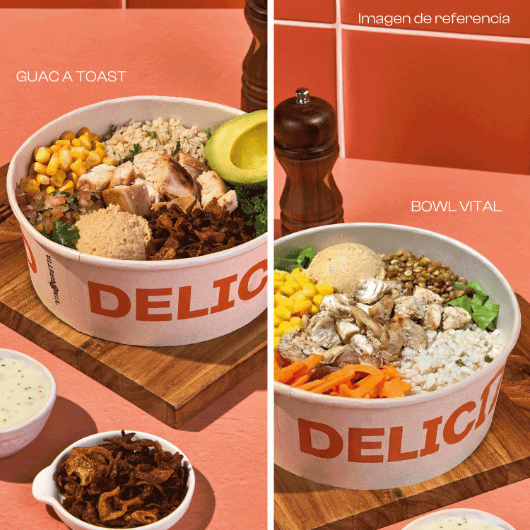 Para dos: Guac a Toast y Bowl Vital