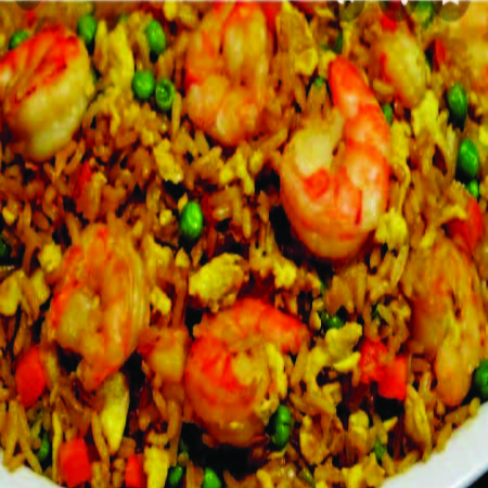 Arroz Frito Chino con Camarones.