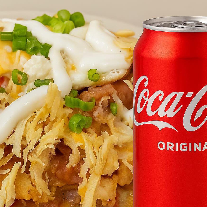 CHILAQUILES TENTACION Y COCA COLA