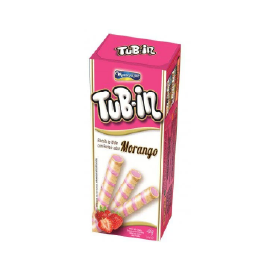 Tubets Tub-in biscoito de wafer com recheio de morango. 48g