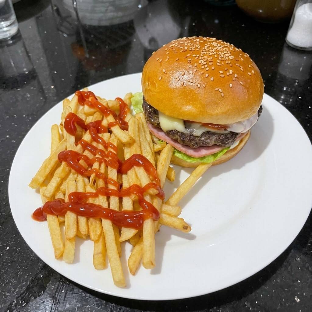 Hamburguesa Grande con Papas
