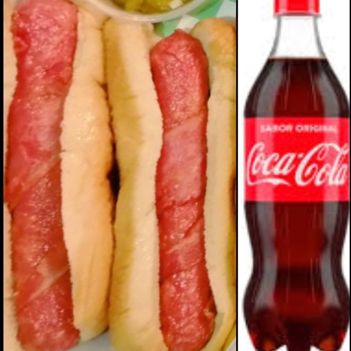 4 Hot Dogs + 2 Coca Colas de 600 Ml + 2 Papas F