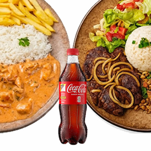 Escolha 2 Pratos e ganhe 1 Coca-Cola 600ml Grátis