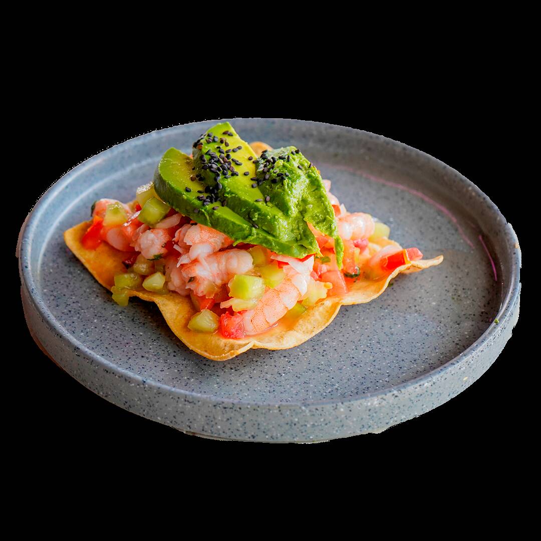 Tostada Ceviche Camarón