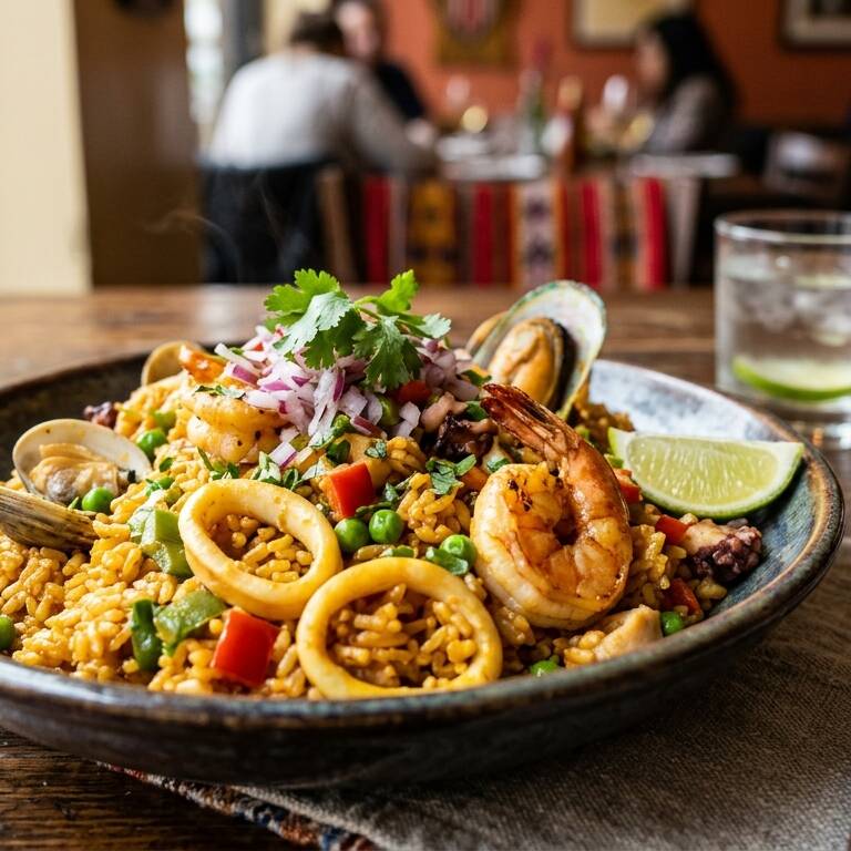 Arroz con Mariscos Cremoso + Shot Gratis