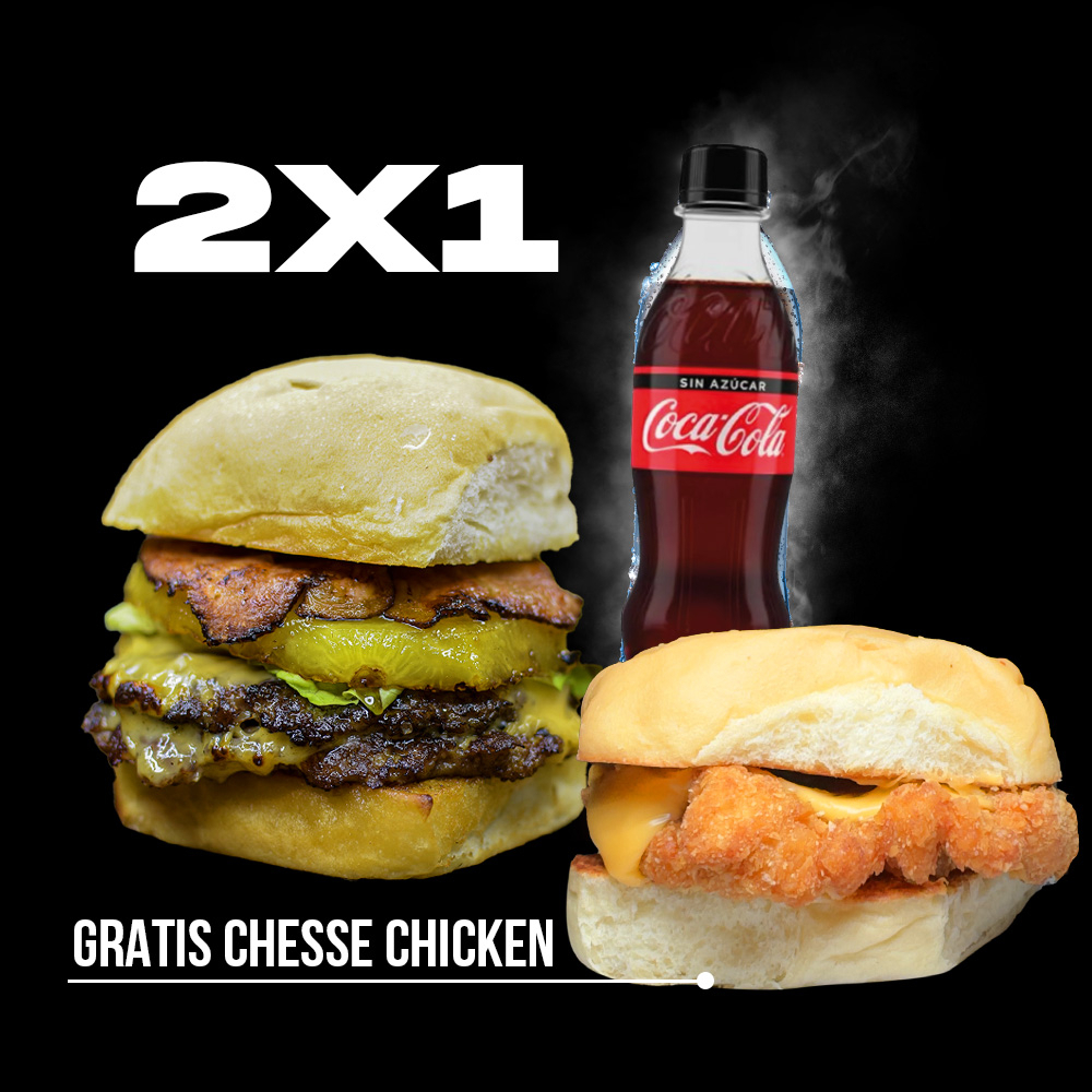 HAWAIIAN BUN + CHEESE CHICKEN, BEBIDA GRATIS