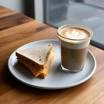 Latte + Sandwich
