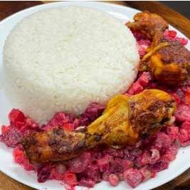 Oro 350ml + Pollo al Horno con Ensalada Rusa