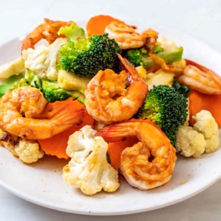 Camarón Mediano con Verduras