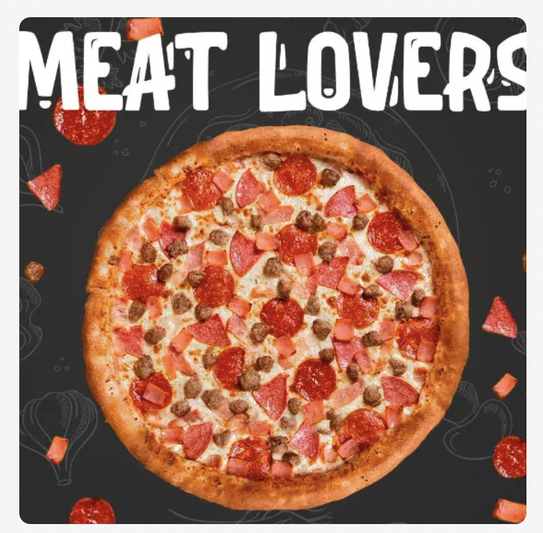 Pizza meat lovers familiar especialidad