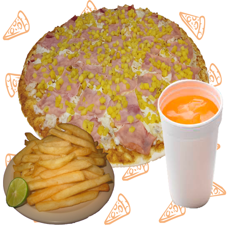 Combo Trio moustruoso: Pizza, papas y bebida