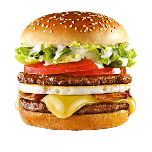 Pão, 2 carnes, ovo, bacon,queijo, presunto, salada, batata palha e molhos