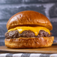 Pão hamburguer 120g de fraldinha e queijo