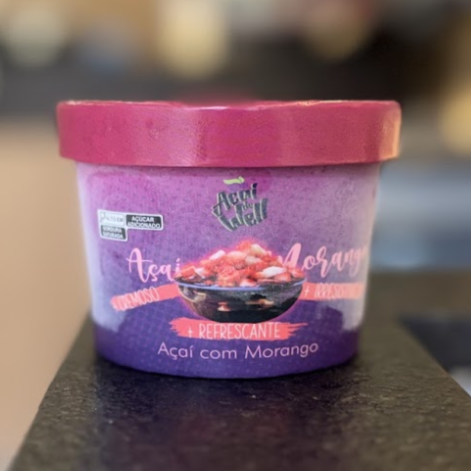 (Pote de 250ml) Açaí cremoso combinado com morango, trazendo o equilíbrio perfeito entre sabor e refrescância.