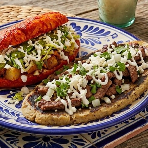 2 Pambazos + 2 Huaraches de Bistec