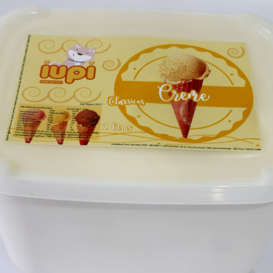 Sorvete de massa sabor creme 2l