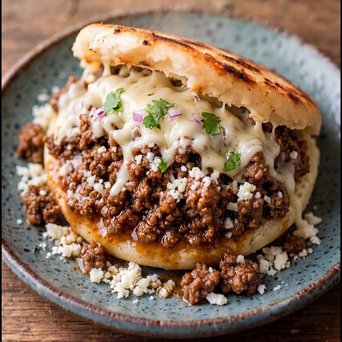 Arepa con Carne Molida más Queso