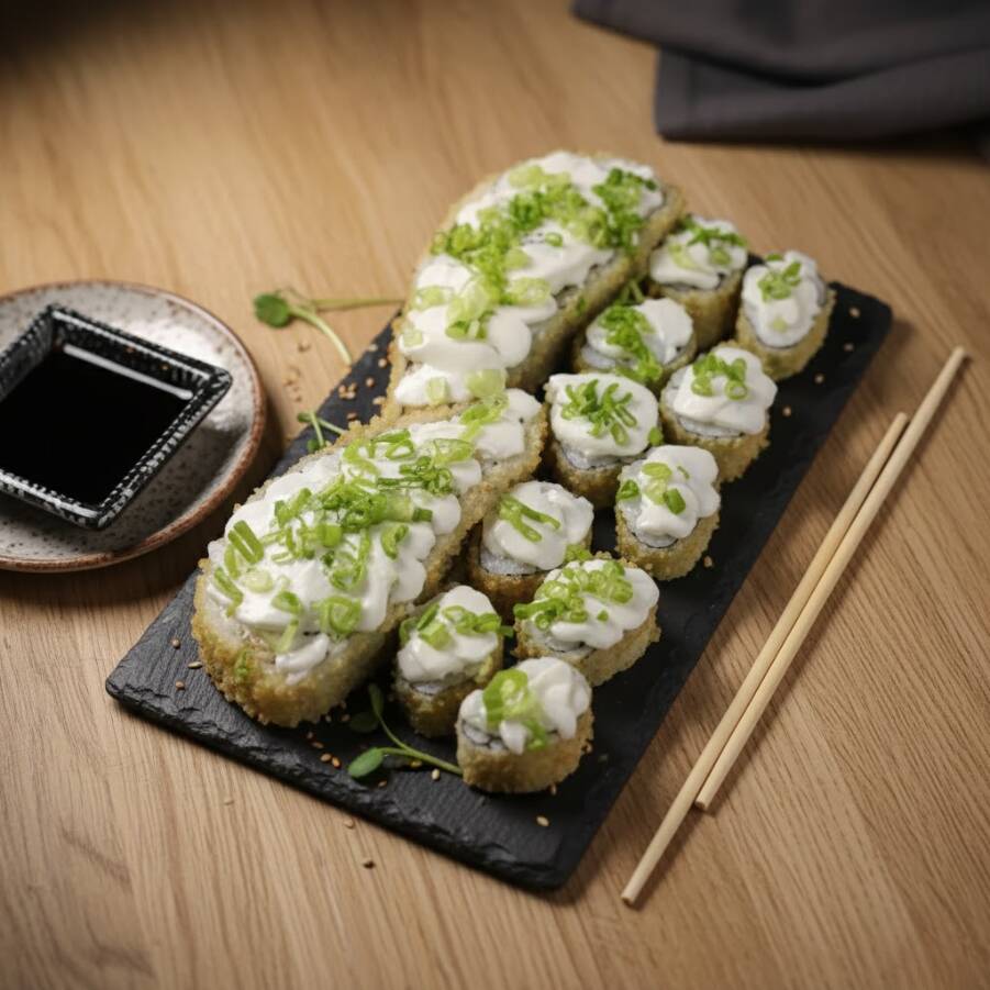 10 HOT HOLL DE CEBOLINHA 1 TEMAKI HOT DE SALMÃO GRRELHADO