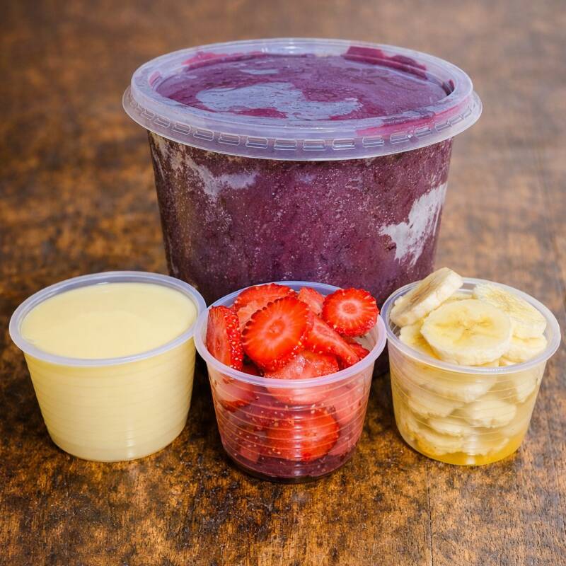 1 Litro de Açaí + 3 Adicionais Grátis enviados nos potinhos de 100 ml