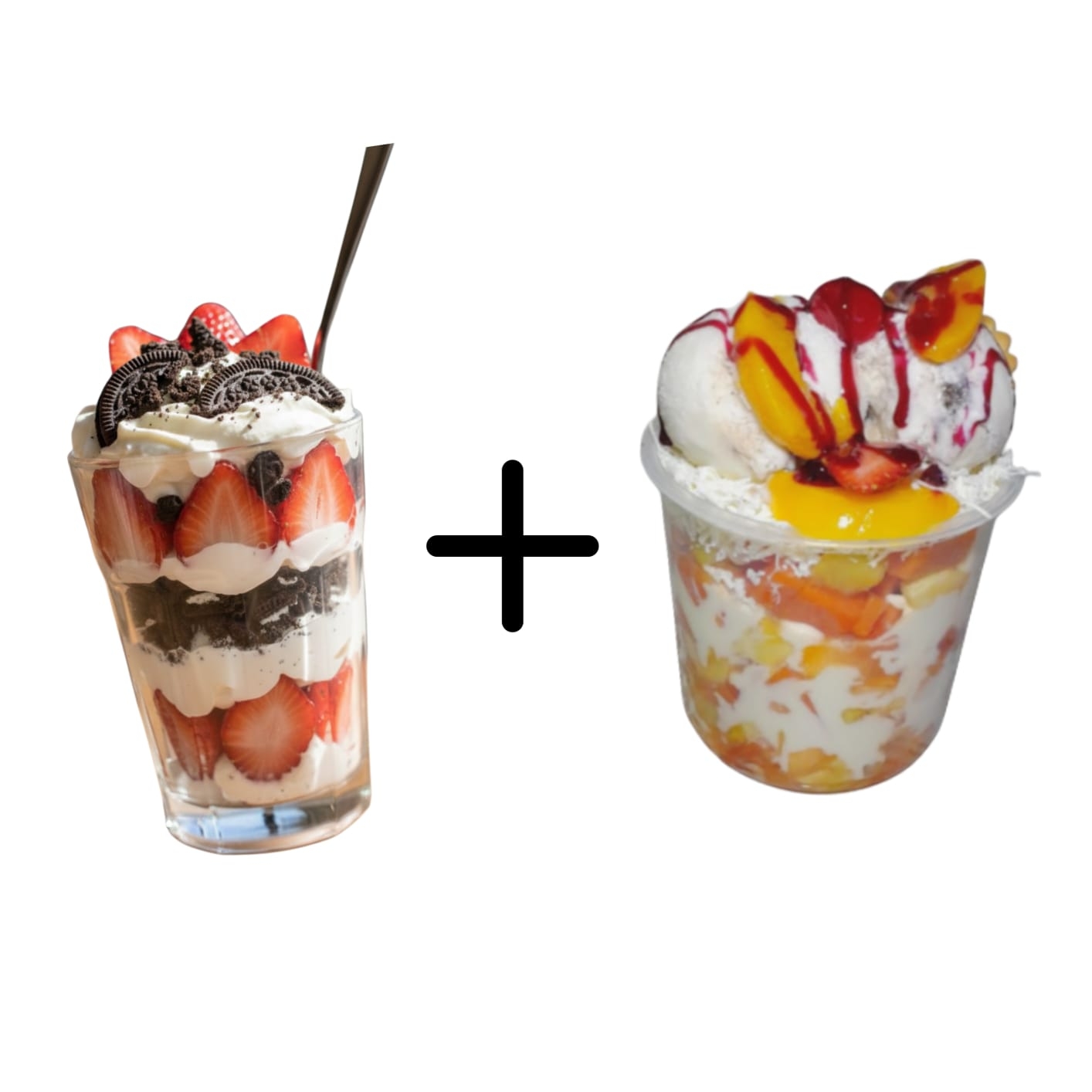 Fresas con Crema y OREO + Ensalada Super