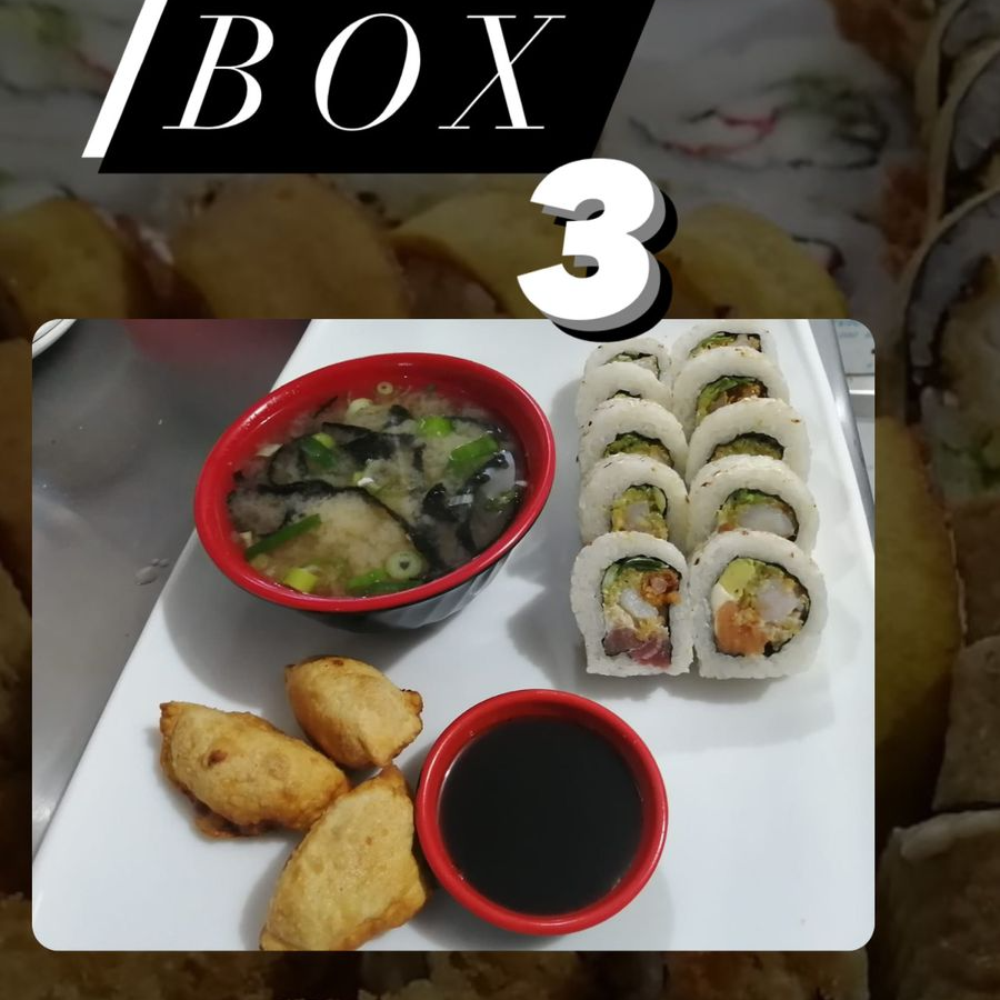 Panda Box 3 ( 10pz Sushi + Sopa Miso + 3 Gyozas)