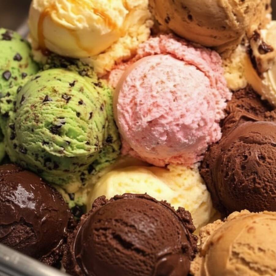 Sabores: Abacaxi, Morango, Crocante, Coco, Creme, Pistache, Flocos e Chocolate. Obs: Máximo 2 Sabores.