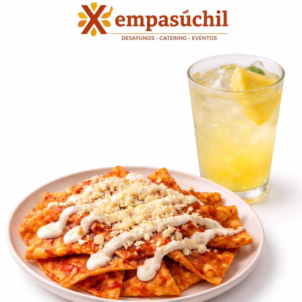 Chilaquiles Rojos + Agua Del Dia