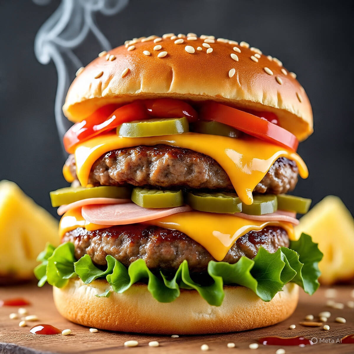 Hamburguesa Hawaiana Doble