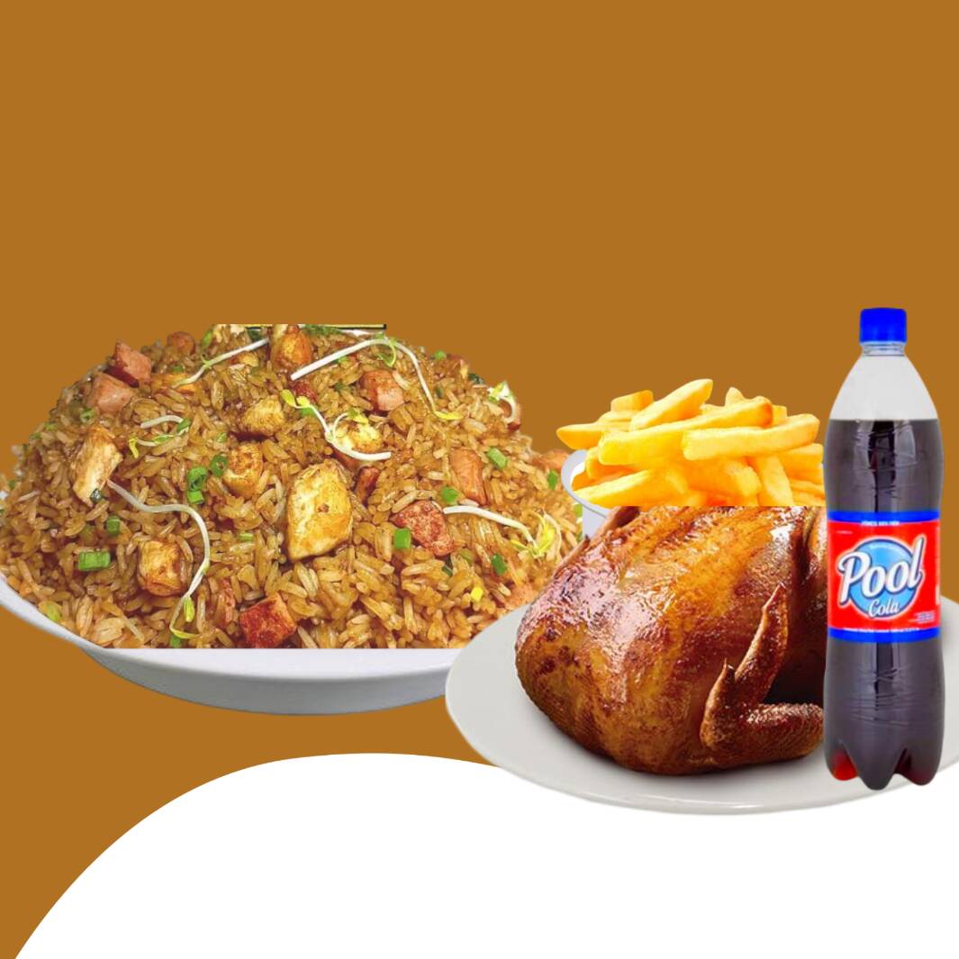 Arroz Chino Familiar Más Pollo + Papas + Gaseosa