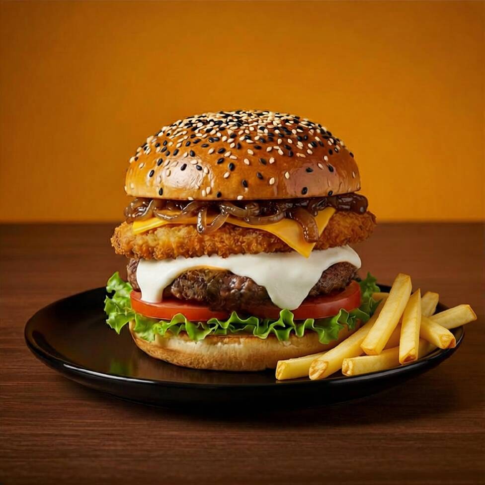 Burger Mixta + Papas