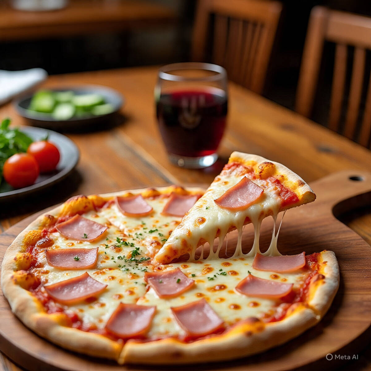 PIZZA CON JAMÓN