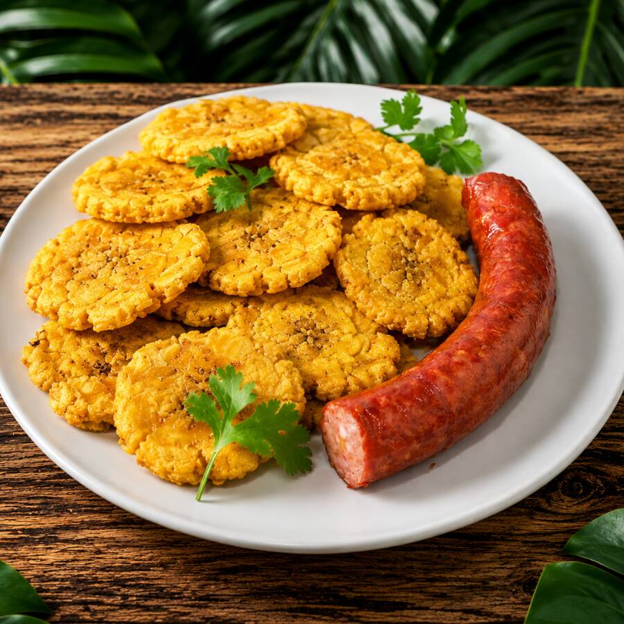 Patacones con Chorizo