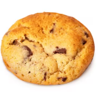 Cookie sabor baunilha com gotas de chocolate. Clássico & perfeito.