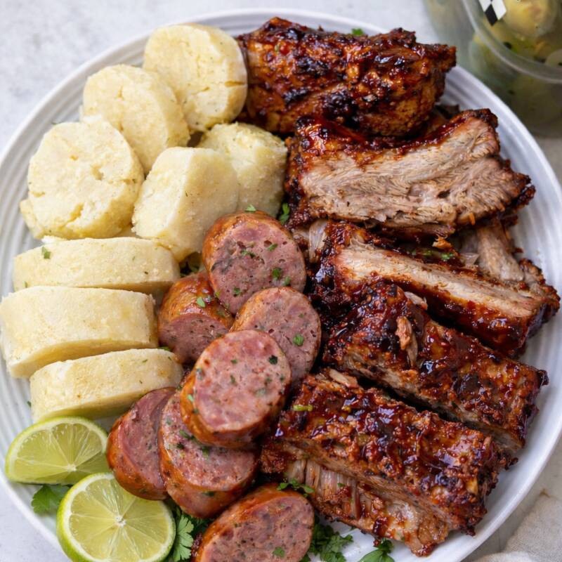 COSTILLA BBQ Y CHORIZO