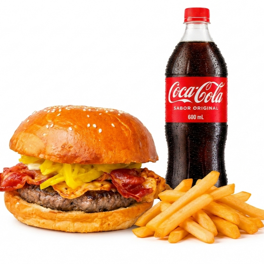 Combo 3. Una Maxi Tocino, Papas y Refresco Copiar